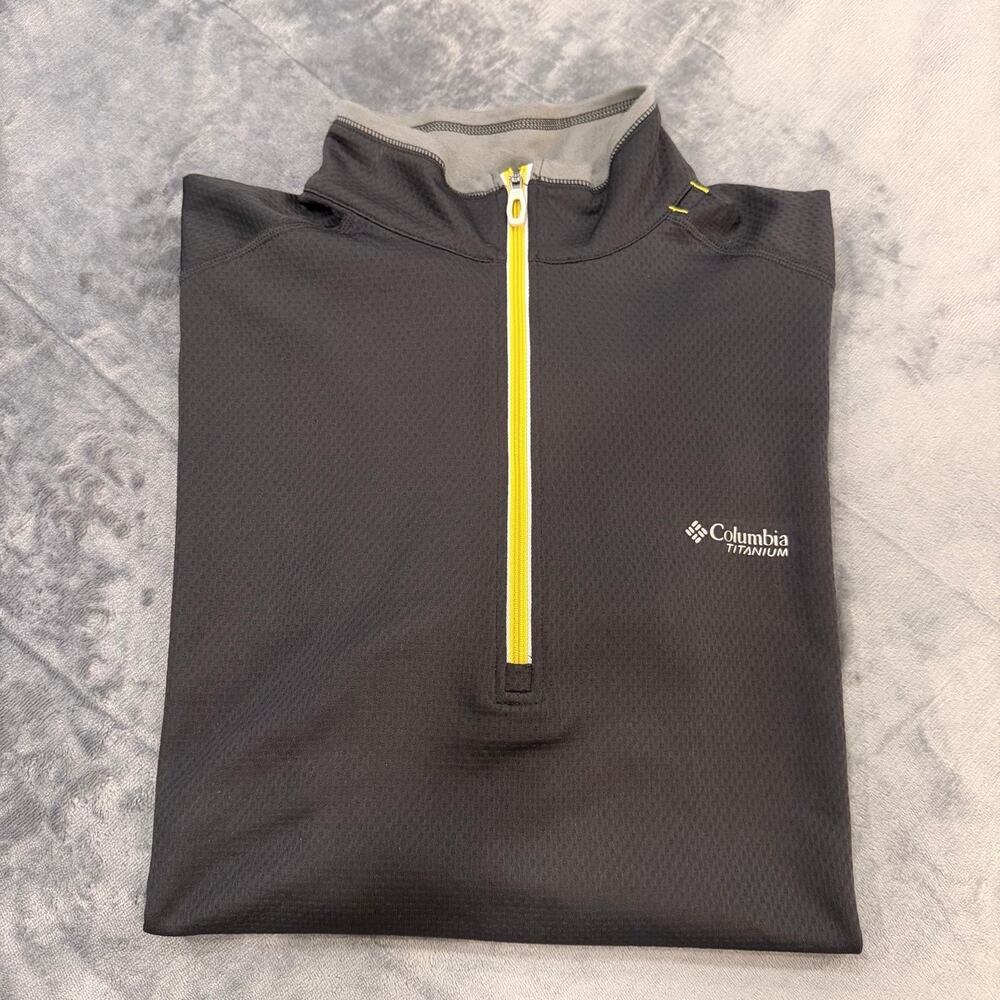 Columbia Titanium Omni-Wick Pullover Men's Sz XL Black 1/4 Zip Long Sleeve Shirt